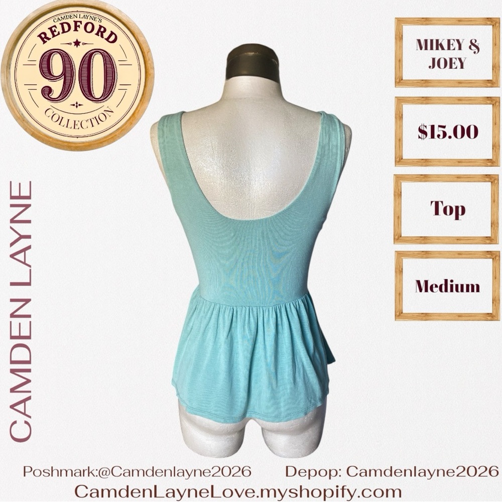 Camden Layne Blue Peplum Tank Top - Picture 6 of 7
